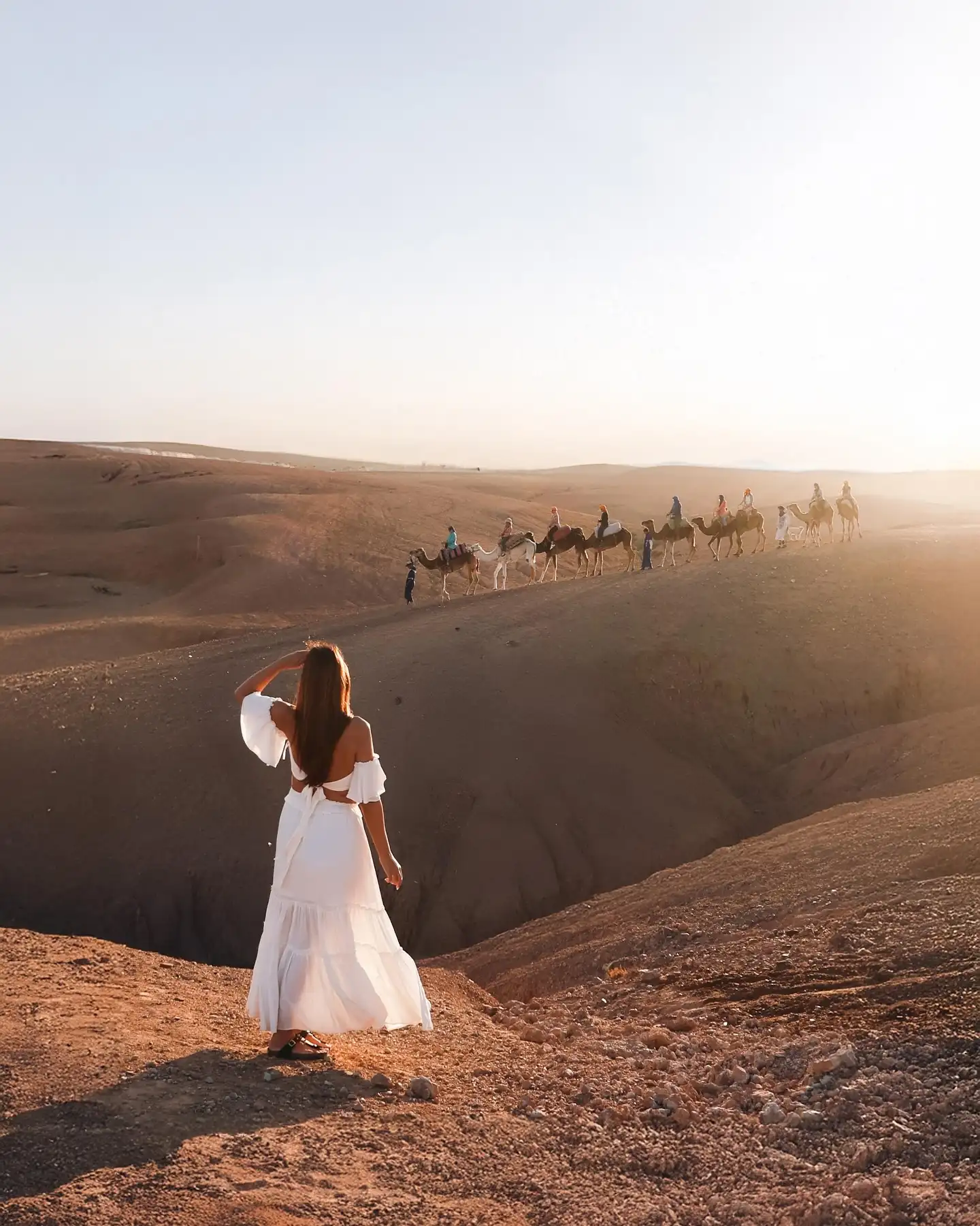 Coucher de soleil dans le désert d'Agafay